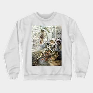 Lancelot Kills The Dragon - Arthur Rackham Crewneck Sweatshirt